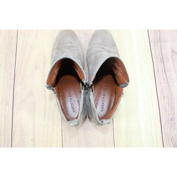 Lucky Brand LK-Basel Gray Snakeskin Leather Side Zip Ankle Bootie Size 7.5 M - Picture 7 of 10